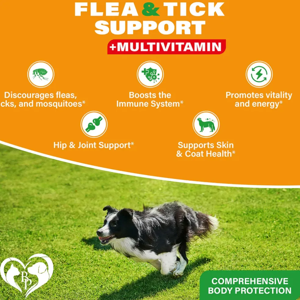 Beloved Pets Natural Flea & Tick Support + Multivitamin Chicken Flavored Soft Chews for Dogs (10 oz)
