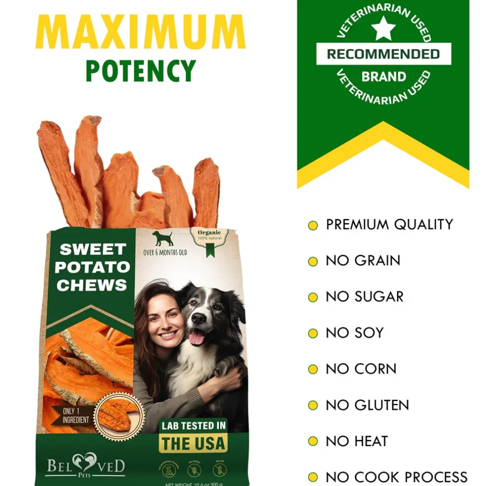 Beloved Pets Sweet Potato Chews Dog Treats, 10-oz