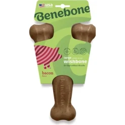 Benebone Bacon Flavor Wishbone Durable Chew Toy for Dogs