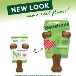 Benebone Bacon Flavor Wishbone Durable Chew Toy for Dogs