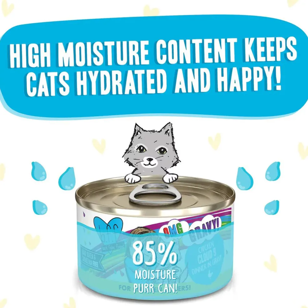 BFF OMG Cloud 9! Chicken in Gravy Minced Grain-Free Wet Cat Food, 2.8-oz can, case of 12