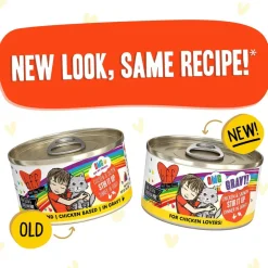 BFF OMG Stir It Up! Chicken & Salmon in Gravy Wet Canned Cat Food, 2.8-oz can, case of 12