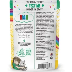 BFF OMG Text Me! Chicken & Turkey in Gravy Wet Cat Food Pouches, 2.8-oz pouch, 12 count