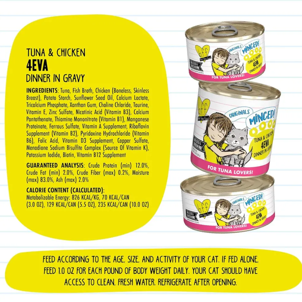 BFF Tuna & Chicken 4-Eva Dinner in Gravy Grain-Free Minced Wet Cat Food