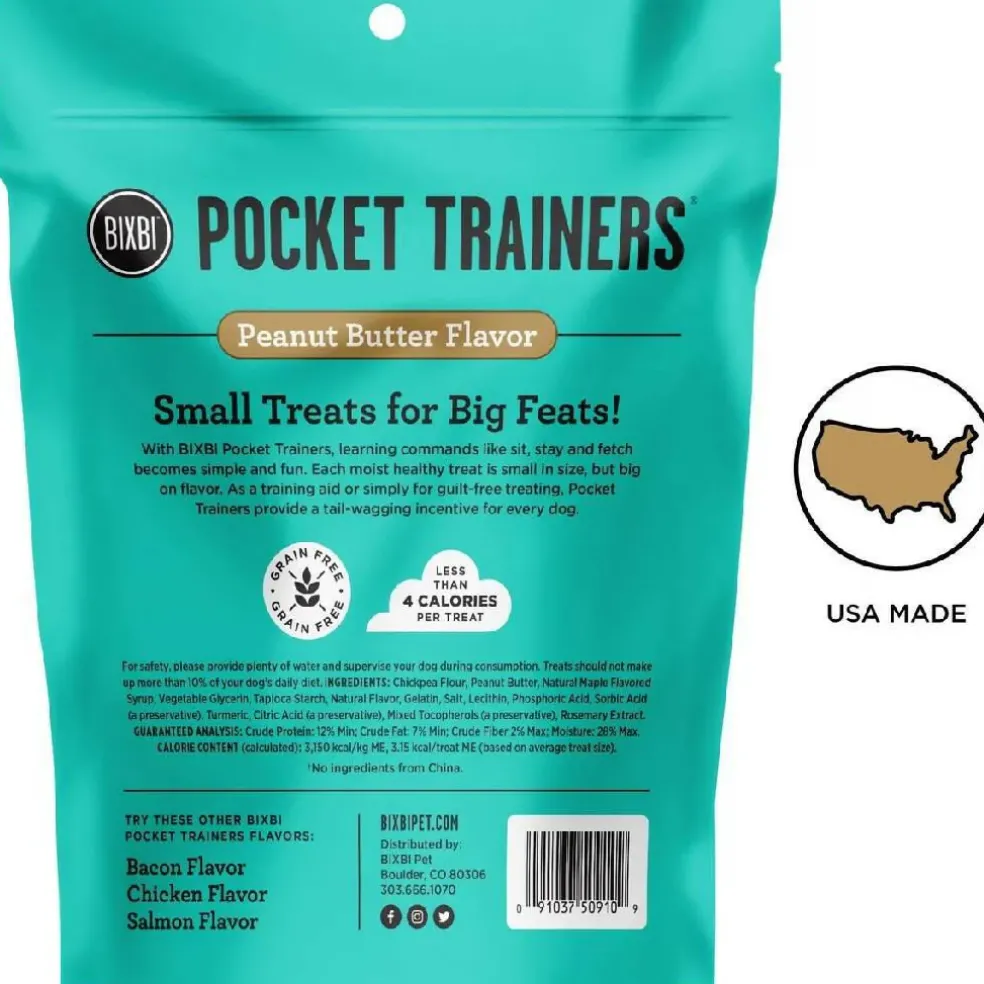 Bixbi Pocket Trainers Grain-Free Peanut Butter Treats for Dogs (6 oz)