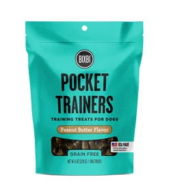 BIXBI Pocket Trainers Peanut Butter Dog Treats, 6-oz