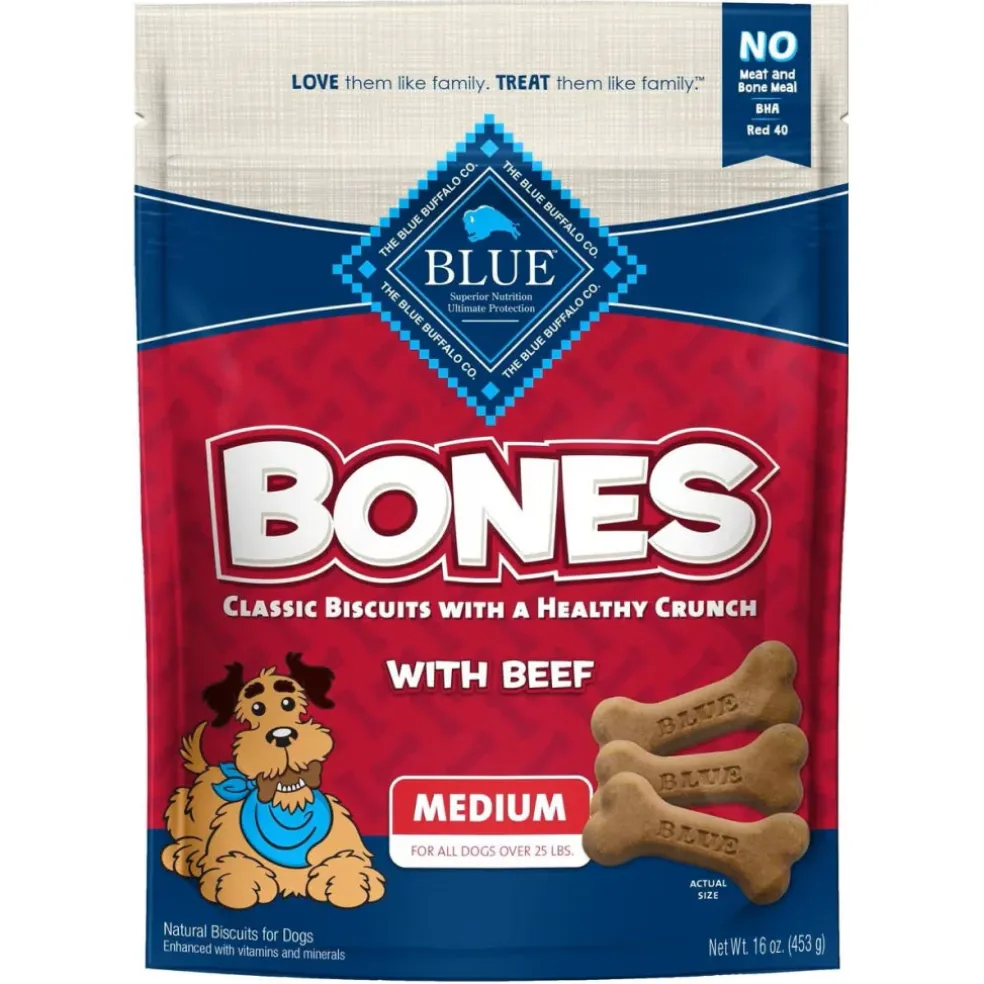 Blue Buffalo Bones Classic Biscuits For Medium-Size Dogs (16 oz)