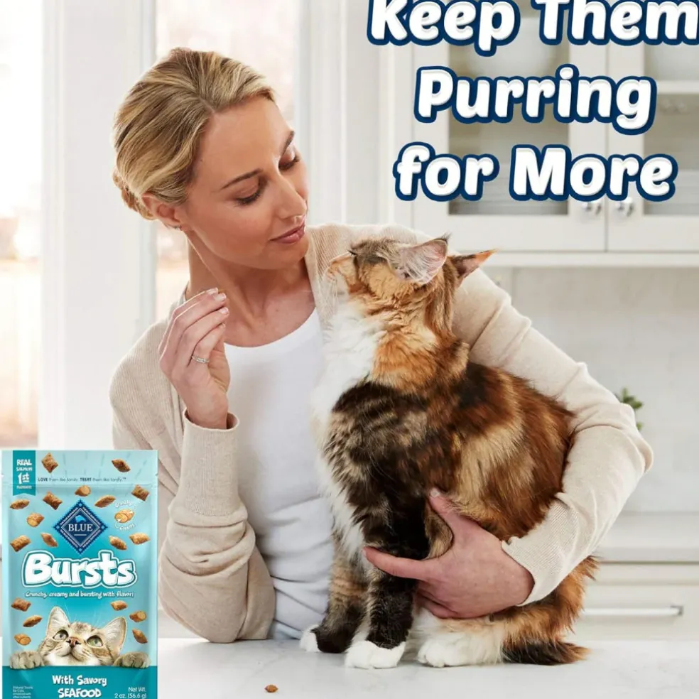 Blue Buffalo Bursts Crunch & Creamy Savory Seafood Treats For Cats (2 oz)