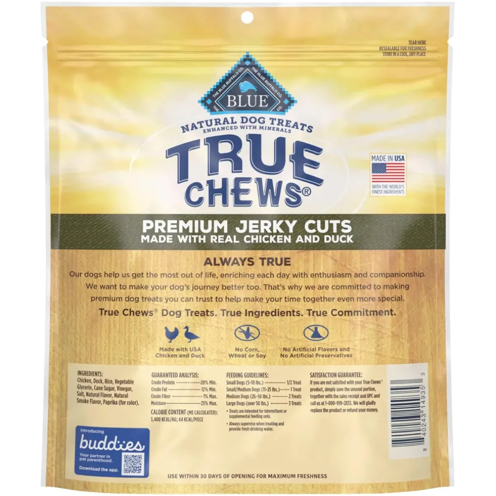 Blue Buffalo True Chews Premium Jerky Cuts Chicken & Duck Jerky Treats For Dogs (22 oz)