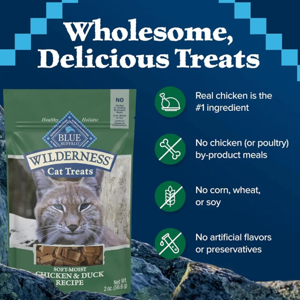 Blue Buffalo Wilderness Chicken & Duck Moist Treats For Cats (2 oz)
