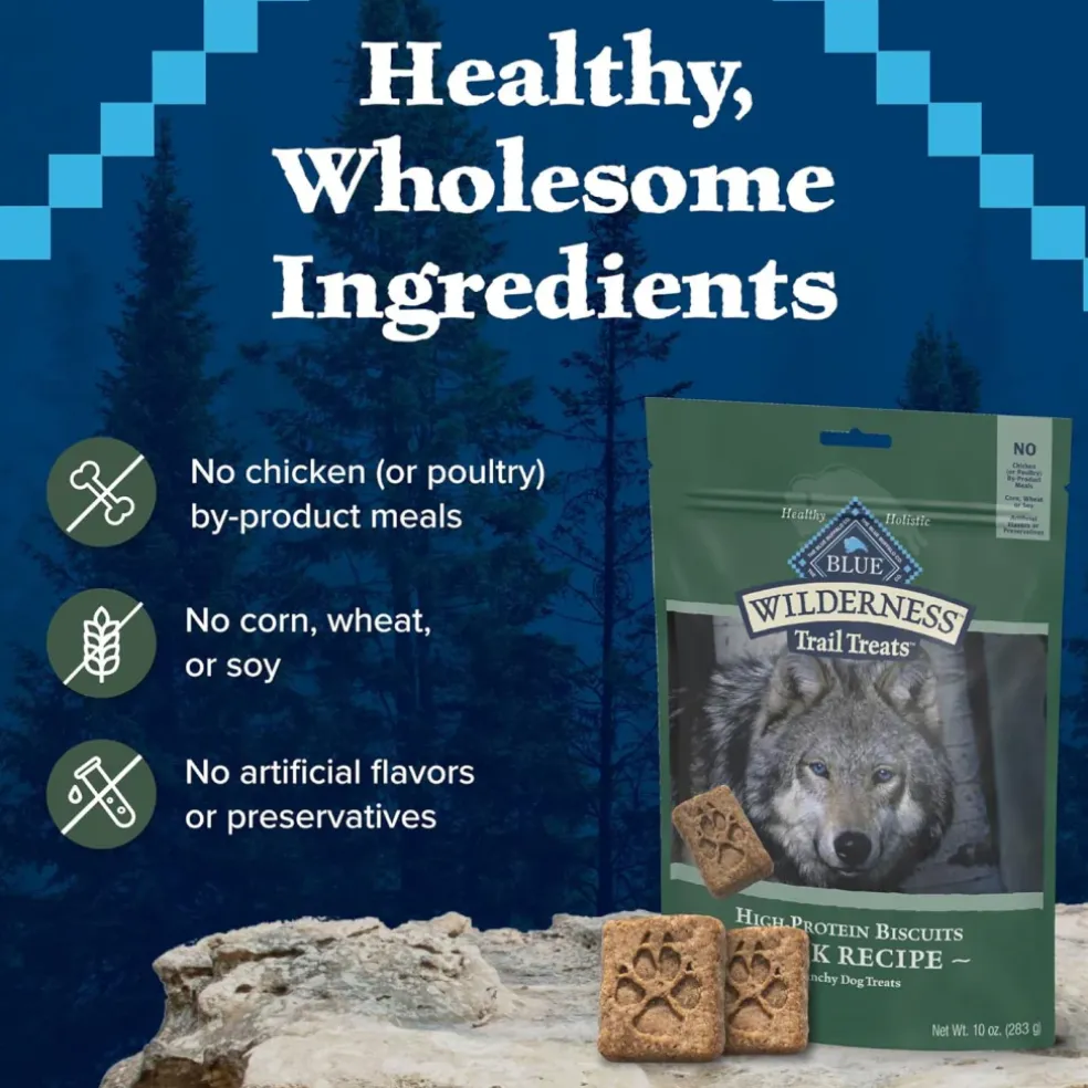 Blue Buffalo Wilderness Trail Treats Duck Biscuits for Dogs (10 oz)