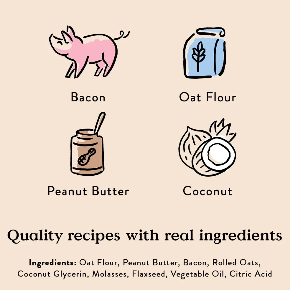 Bocce's Bakery Bac'N Nutty Soft & Chewy Dog Treats (6 oz)