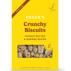 Bocce's Bakery Basics Peanut Butter & Banana Crunchy Biscuits For Dogs (14 oz)