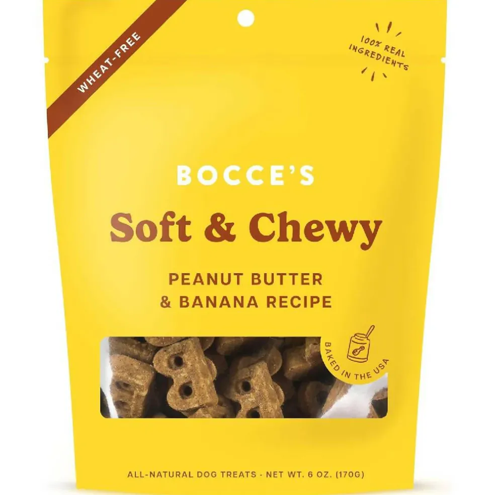 Bocce's Bakery Basics Peanut Butter & Banana Soft & Chewy Recipe Dog Treats (6 oz)