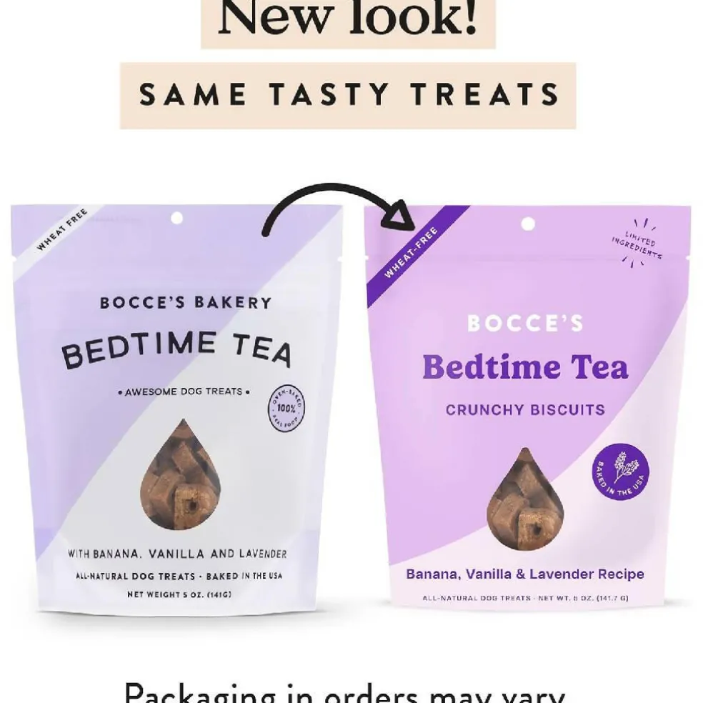 Bocce's Bakery Bedtime Tea Crunchy Biscuits Treats For Dog (5 oz)