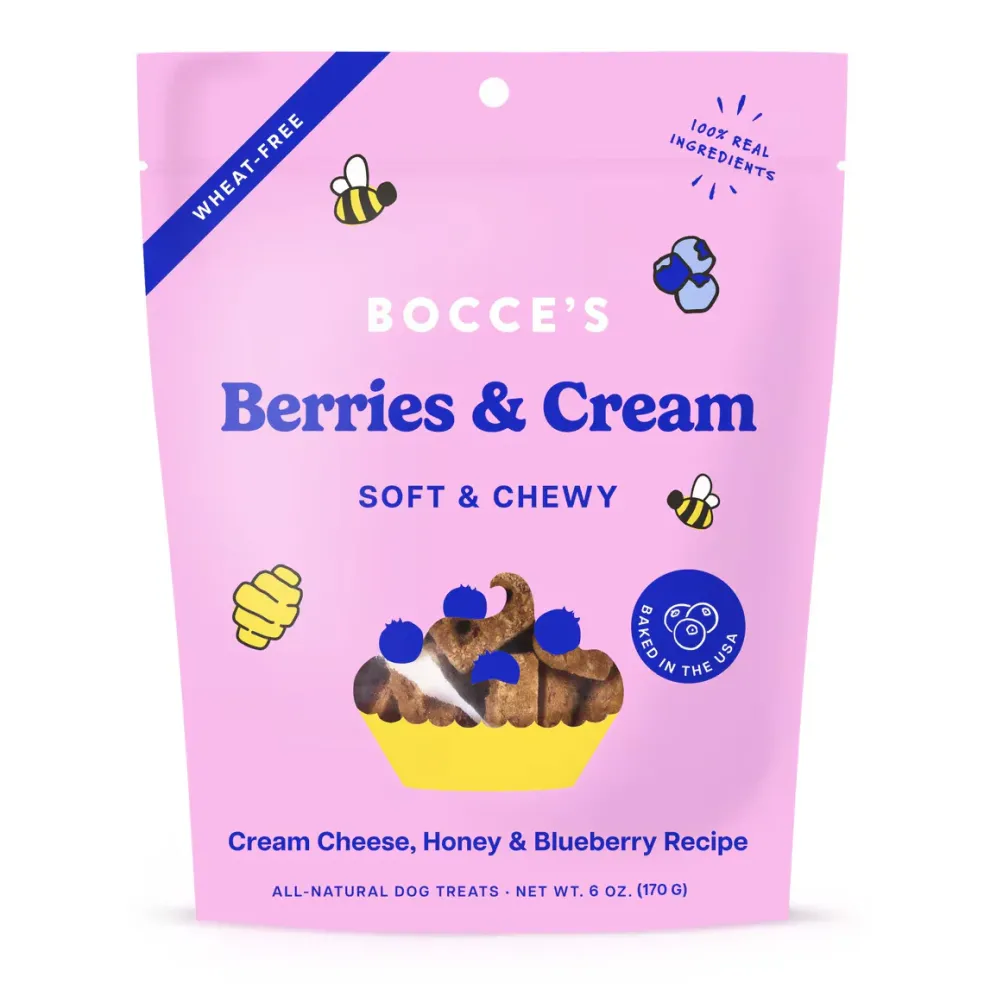 Bocce's Bakery Berries & Cream Soft & Chewy Treats For Dogs (6 oz)