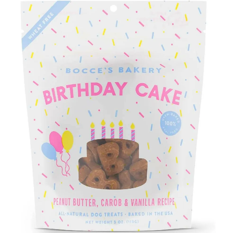 Bocce's Bakery Birthday Cake Crunchy Treats For Dogs (5 oz)