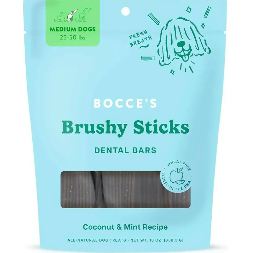 Bocce's Bakery Brushy Sticks Dental Bars for Medium Dogs (13 oz)