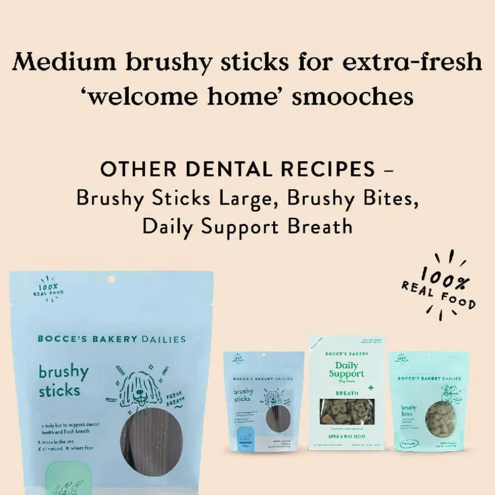 Bocce's Bakery Brushy Sticks Dental Bars for Medium Dogs (13 oz)