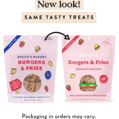 Bocce's Bakery Burgers & Fries Crunchy Biscuits Dog Treats (5 oz)