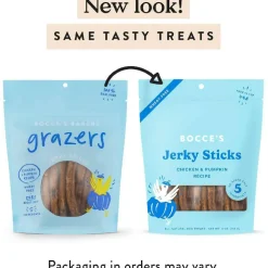 Bocce's Bakery Chicken & Pumpkin Jerky Sticks For Dogs (4 oz)