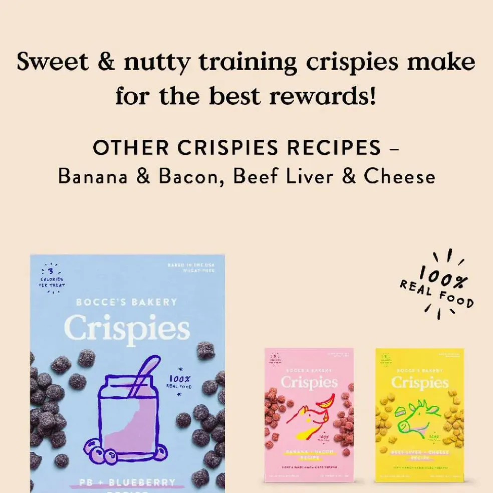 Bocce's Bakery Peanut Butter & Blueberry Crispies Treats For Dogs (10 oz)