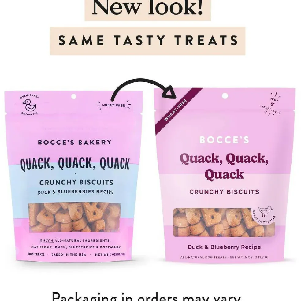 Bocce's Bakery Quack Quack Quack Crunchy Biscuits For Dogs (5 oz)