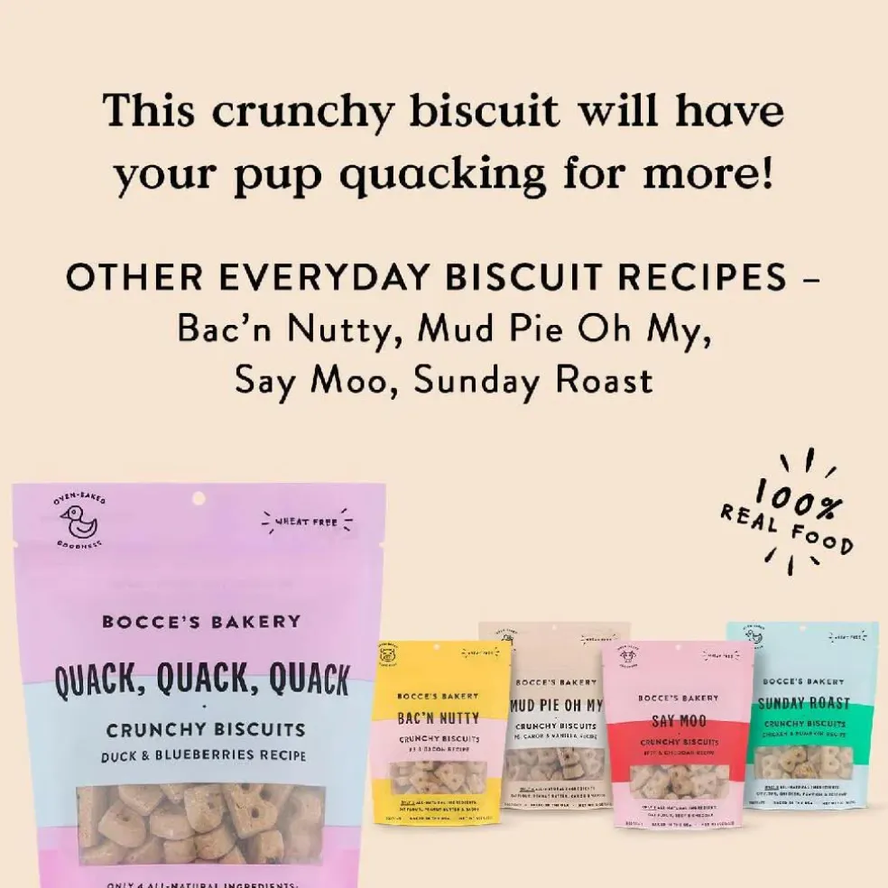 Bocce's Bakery Quack Quack Quack Crunchy Biscuits For Dogs (5 oz)