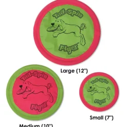 Booda Tail-Spin Flyer Soft Bite Frisbee Toy For Dogs- Color Varies