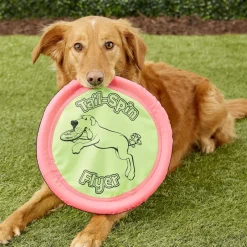 Booda Tail-Spin Flyer Soft Bite Frisbee Toy For Dogs- Color Varies