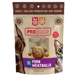 Boss Dog Proballs Freeze Dried Raw Pork Meatballs with Probiotics Treats for Dogs & Cats