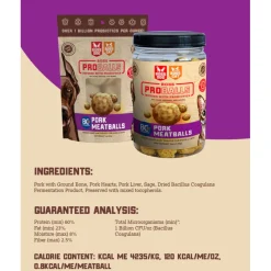 Boss Dog Proballs Freeze Dried Raw Pork Meatballs with Probiotics Treats for Dogs & Cats