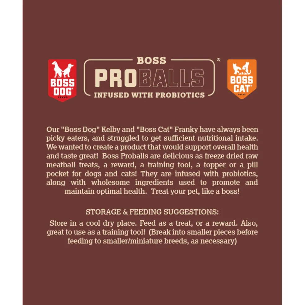Boss Dog Proballs Freeze Dried Raw Pork Meatballs with Probiotics Treats for Dogs & Cats