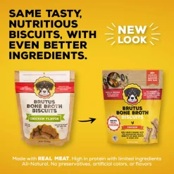 Brutus Broth Bone Broth Biscuits Chicken Recipe Dog Treats (8 oz)