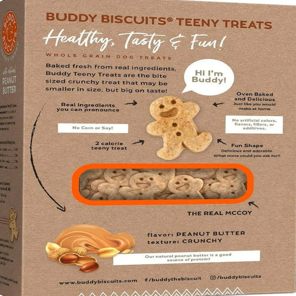 Buddy Biscuits Teeny Oven Baked Crunchy Dog Treats With Peanut Butter (8 oz)