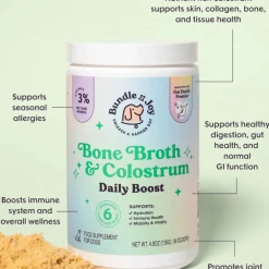 Bundle x Joy Bone Broth & Colostrum Daily Boost Supplemet for Dogs (4.8 oz)