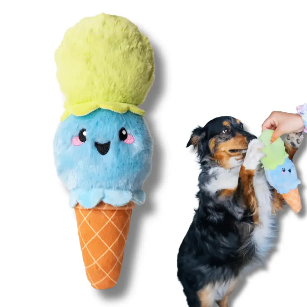 Bundle x Joy Ice Cream Cone Crinkle & Squeak Dog Toy