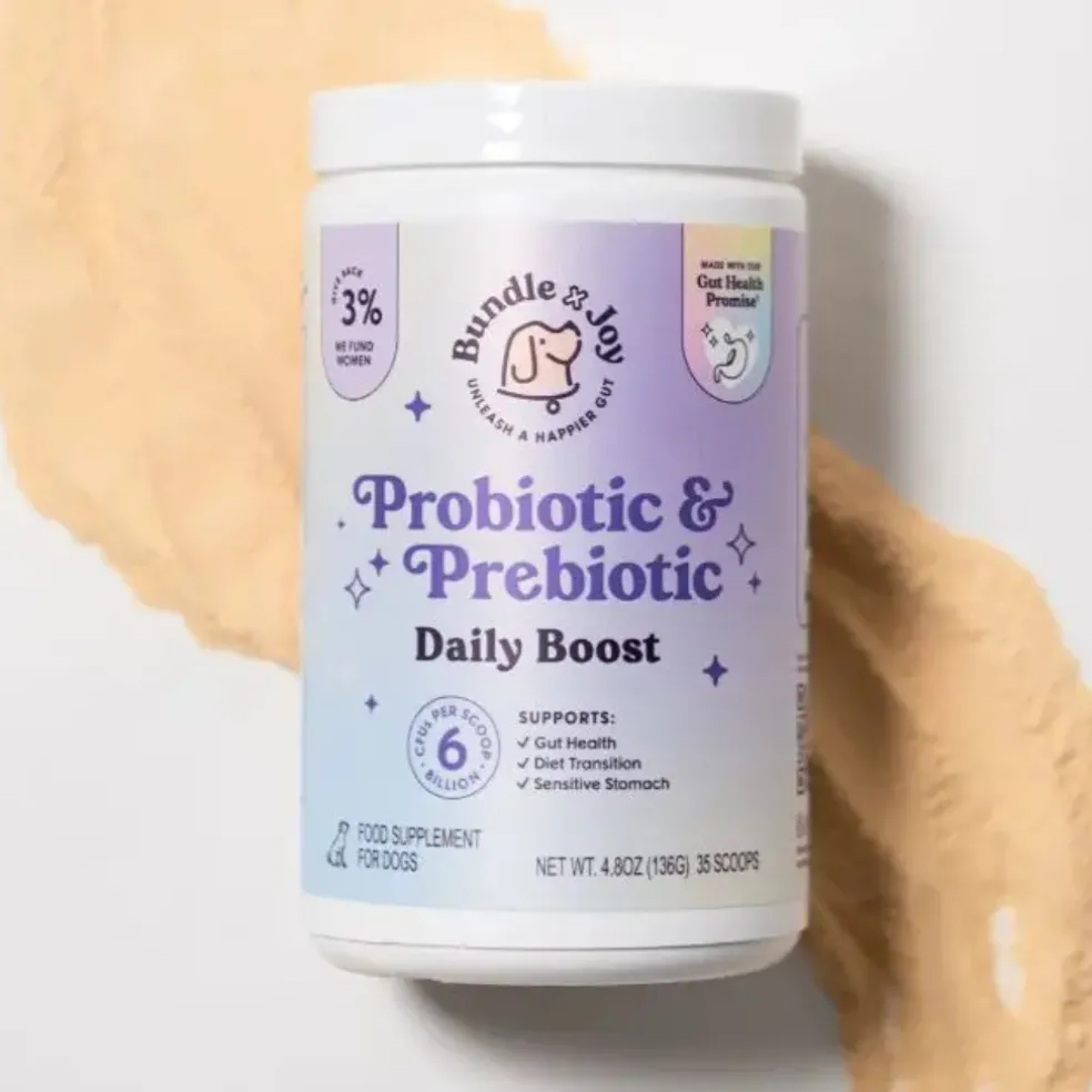 Bundle x Joy Probiotic & Prebiotic Daily Boost Supplement for Dogs (4.8 oz)