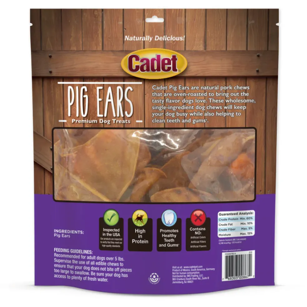 Cadet Natural Pig Ears for Dogs (12 ct)