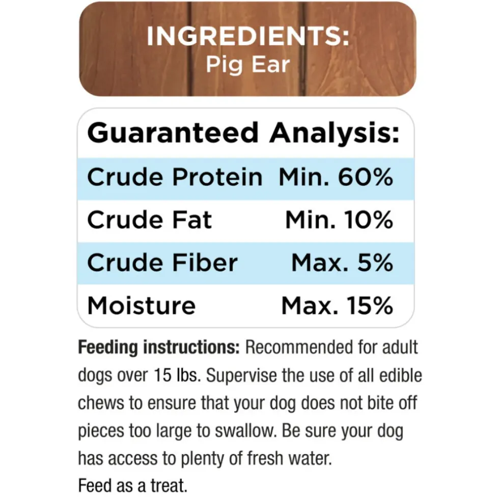 Cadet Natural Pig Ears for Dogs (12 ct)