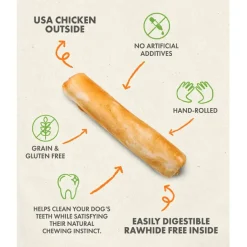 Canine Naturals RawHide-Free Chicken Recipe Rolls Dog Treats (2 Medium Rolls)