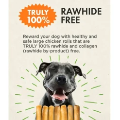 Canine Naturals Raw-Hide Free Chicken Recipe Rolls Dog Treats