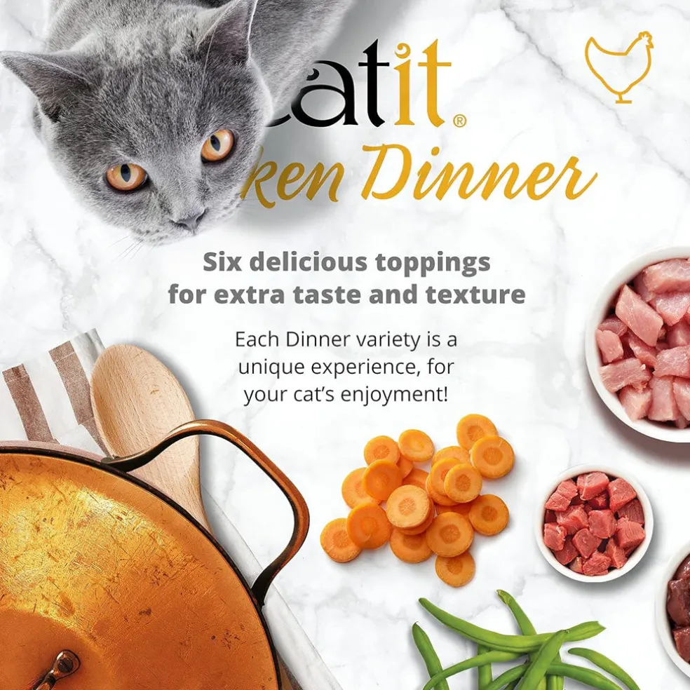 Catit Chicken Dinner with Beef & Pumpkin Wet Cat Food, 2.8-oz