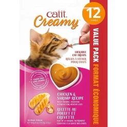 Catit Creamy Chicken & Shrimp Flavor Lickable Treats For Cats