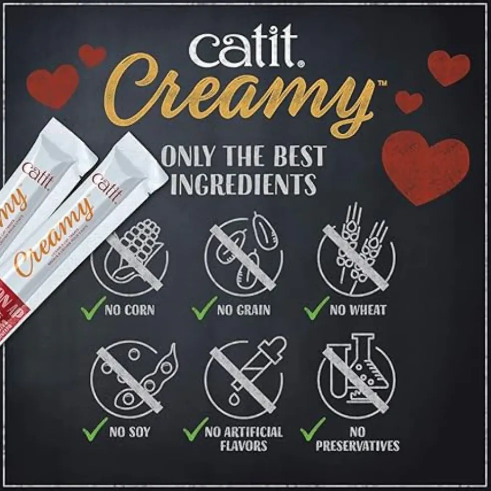 Catit Creamy Lickable Cat Treats, 0.5-oz tubes