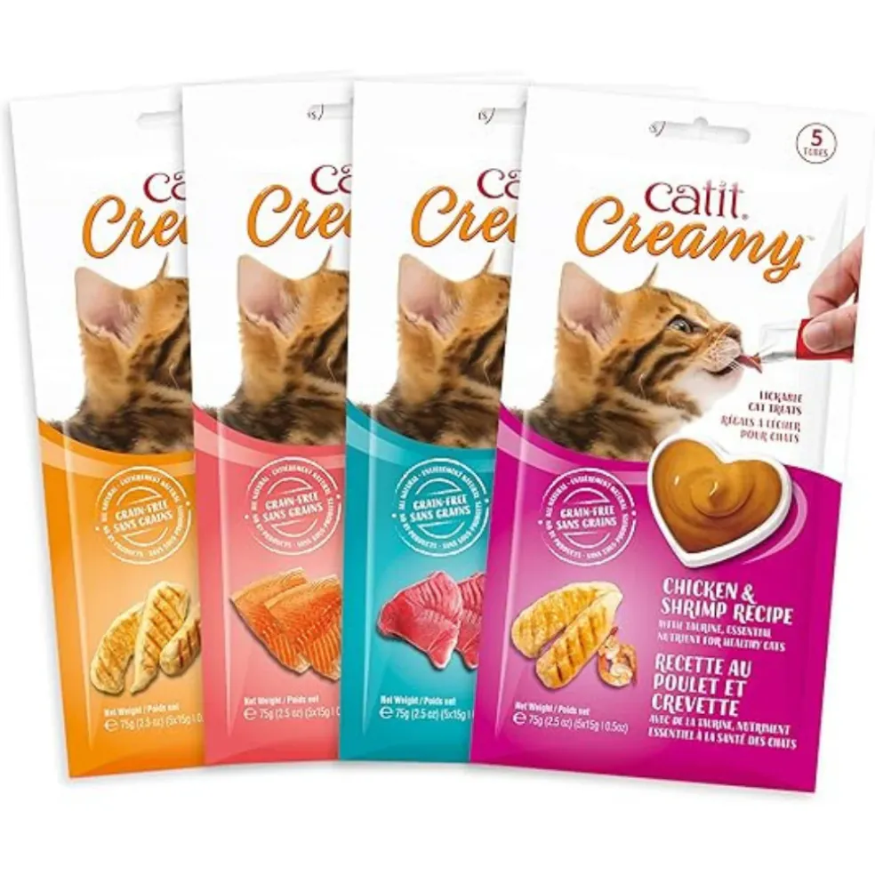 Catit Creamy Lickable Cat Treats, 0.5-oz tubes