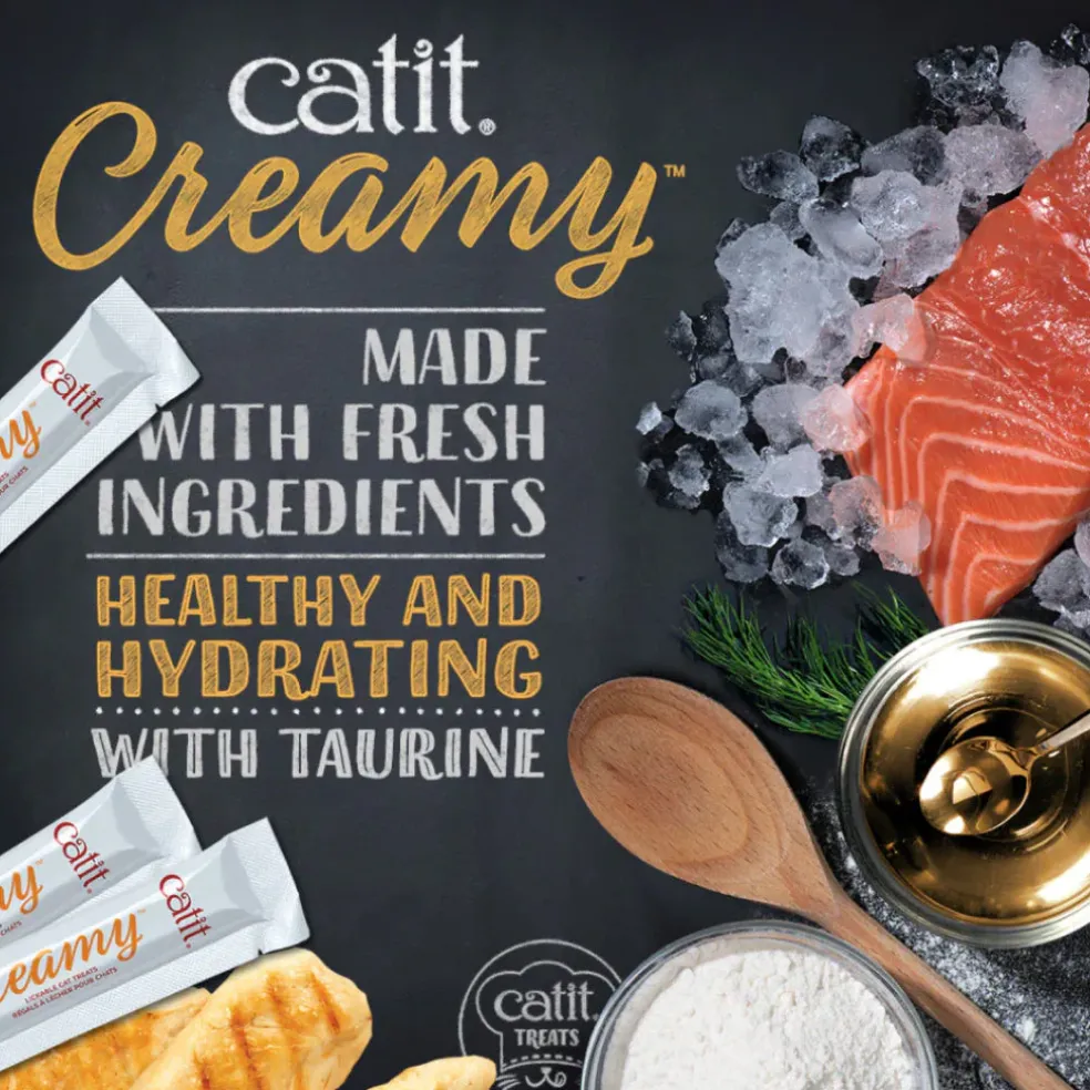 Catit Creamy Superfood Salmon Recipe with Quinoa & Spirulina Lickable Treats for Cats