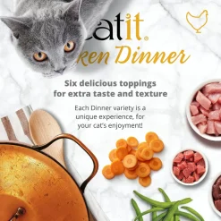 Catit Dinner Variety Pack Grain-Free Chicken Wet Cat Food Topper (2.6 oz can, case of 12)