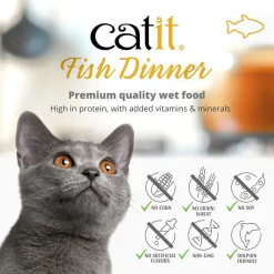 Catit Dinner Variety Pack Grain-Free Fish Wet Cat Food Topper (2.6 oz Can, Case of 12)