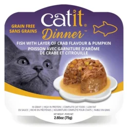 Catit Fish Dinner with Crab Flavor & Pumpkin, 2.65-oz